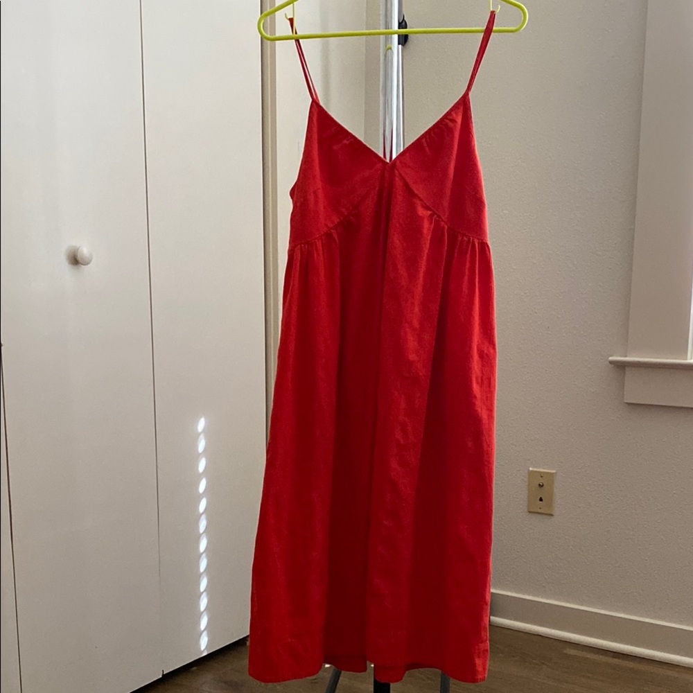 GAP Summer Coral Midi Dress w/ Pockets, Medium